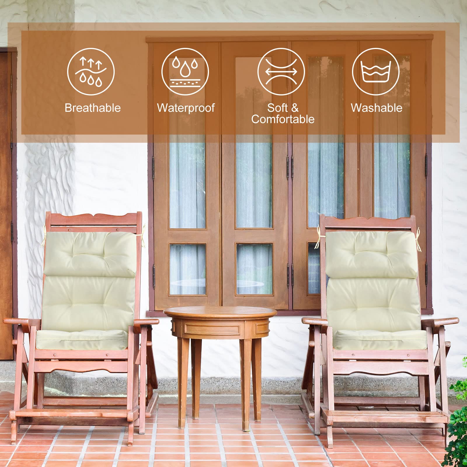 Amazon.com: Mixweer 6 Pack Outdoor/Indoor High Back Chair Cushion